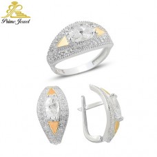 Altın +Gümüş Zirkon Taşlı Set